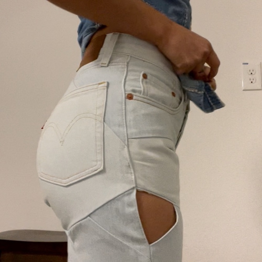 COPY - Levi’s 501 Unique cutout light patch denim…